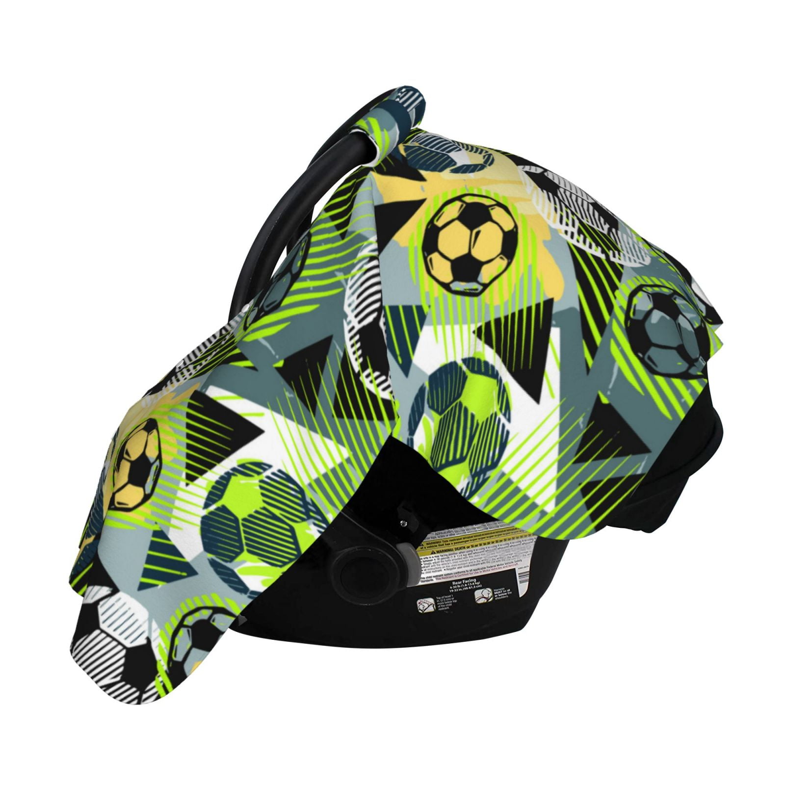 Naloa Football Doodle Baby Car Seat Cover, Breathable Baby Carrier Cover, Multiuse Baby Carrier Cover & Nursing Breastfeeding Cover