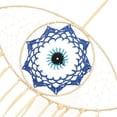 thumbnail image 3 of 2pcs Iron Woven Web/Net with Feather Decorations with Wood and Plastic Beads Covered with Lint and Cord Deep Sky Blue 675mm, 3 of 4