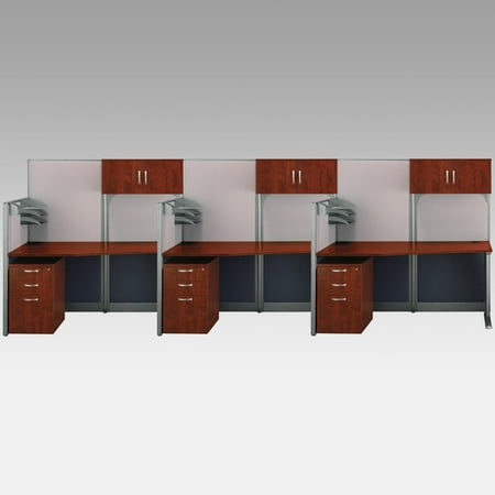 Bush Office-in-an-Hour Triple Computer Desk with Storage