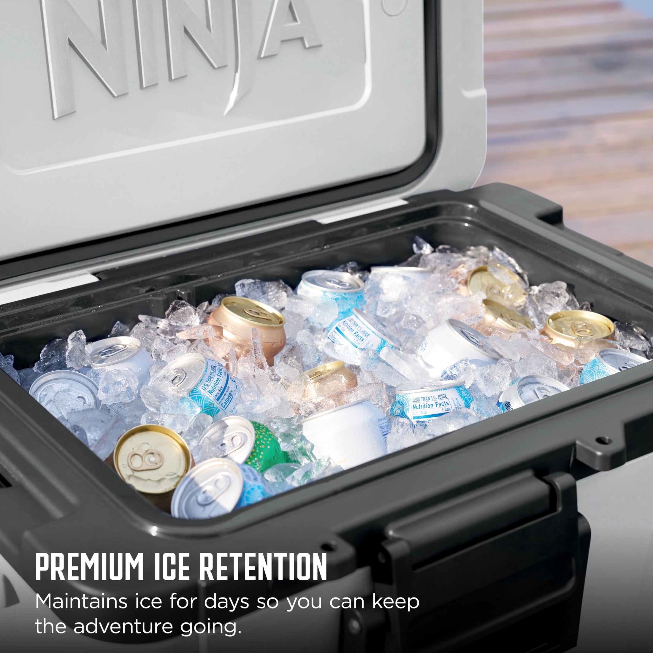 Ninja FrostVault 45-Qt Wheeled Cooler with Cold Dry Zone, Integrated Fridge-Temp Dry Storage Drawer, Premium Heavy-Duty Insulated Cooler, Keeps Ice for Days, FB245WH Cloud White