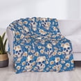 thumbnail image 3 of Goofa white Skull daisy in water Pattern Fleece Throw Blanket for Couch, Soft Checkered Flannel Blanket for Sofa, Warm Cozy Decorative Blanket Fall Decor Gift-80"x60", 3 of 6