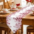 thumbnail image 2 of Table Runners 36 Inches Long, Pink Red Eucalyptus Leaves Cotton Linen Kitchen Dining Coffee Table Runner for Party Home Decor, Watercolor Spring Summer Botanical Tabletop Dresser Scarves 13x36 Inch, 2 of 9