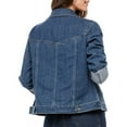 thumbnail image 6 of JuicyTrendz Women’s Classic Denim Jacket Mid Blue M – Button-Down, Long Sleeve, Stylish Outerwear Stretch Jean Jacket, 6 of 6