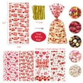thumbnail image 2 of Wrapables Valentines Cellophane Treat Bags With Twist Ties for Candy, Cookies, Treats, Gifts and Party Favors (100pcs), Love Hearts, 2 of 6