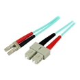 thumbnail image 1 of StarTech.com 10m Fiber Optic Cable - 10 Gb Aqua - Multimode Duplex 50/125 - LSZH - LC/SC - OM3 - LC to SC Fiber Patch Cable - Patch cable - LC multi-mode (M) to SC multi-mode (M) - 10 m - fiber optic - duplex - 50 / 125 micron - aqua, 1 of 3