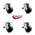 thumbnail image 2 of 5 Inch Polyolefin Caster Set with Ball Bearings and Total Lock Brakes SCC, 2 of 2