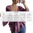 thumbnail image 3 of Tmtolofot Chiffon Tops for Women Front Bow Tie Tunic Tops Ruffle Hem Long Sleeve Shirts V Neck Floral Print Peplum Blouses Fashion Trendy Sexy Outfits 2026 Vacation Elegant Tee Top|Yellow|L, 3 of 5