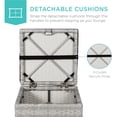 thumbnail image 5 of Best Choice Products Set of 2 Wicker Ottomans, Multipurpose Furniture w/ Removable Cushions - Gray/Black, 5 of 8