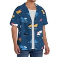 thumbnail image 4 of Cauagu Colorful Ocean Shark Men's Short Sleeve Button Down Hawaiian Shirt for Men Bowling Shirts Casual Summer Beach Shirt,Large, 4 of 6