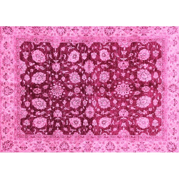 Ahgly Company Indoor Rectangle Oriental Pink Traditional Area Rugs, 5' x 7'