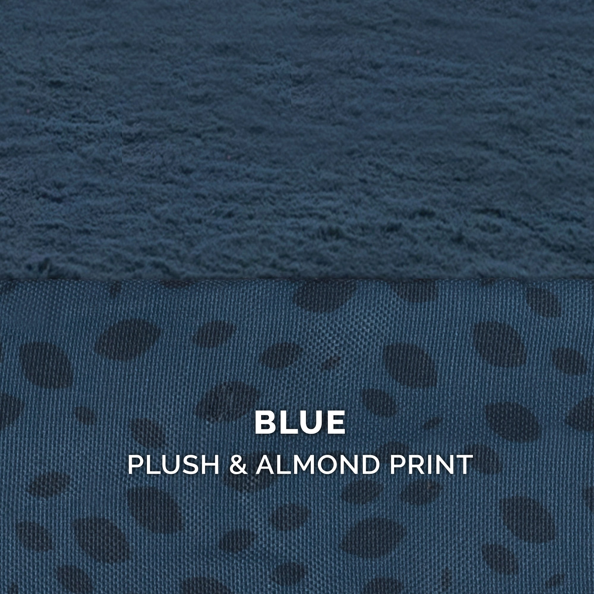 FurHaven Pet Products Plush Faux Fur & Almond Print Orthopedic Deluxe L-Chaise Sofa Pet Bed for Dogs & Cats - Blue Almonds, Jumbo Plus