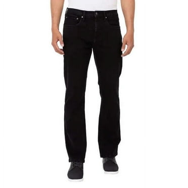Urban Star Men's Jeans Relaxed Fit – Straight Leg Stretch (Black, 34Wx30L)