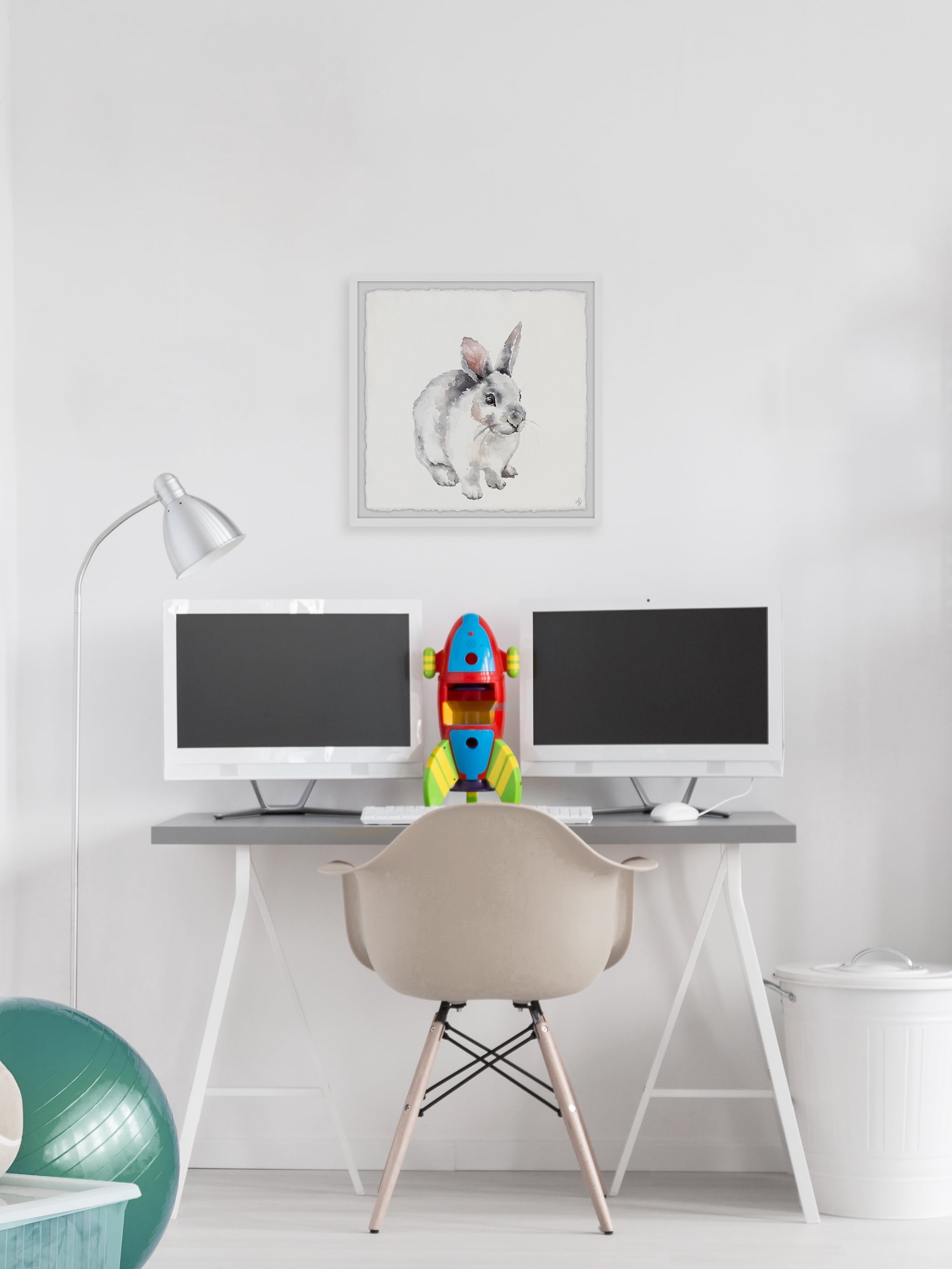 Marmont Hill Fluffy Little Bunny Framed Wall Art
