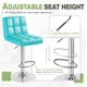 thumbnail image 4 of JJUN Bar Stools Modern Pu Leather Swivel Adjustable Hydraulic Bar Stool Square Counter Height Stool Set of 2 (Blue), 4 of 8