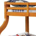 thumbnail image 2 of Curved Design Twin Over Full Bed with Attached Ladder, Oak Brown - Saltoro Sherpi, 2 of 4