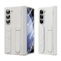 ELEHOLD Case for Samsung Galaxy Z Fold 5, Anti-Drop Thin Hinge Protection Screen Protector Case with Strap & Kickstand,White