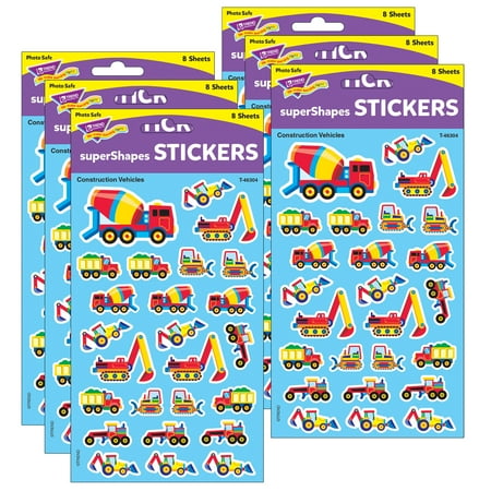 UPC: 0194629033348 | TREND Construction Vehicles superShapes Stickers-Large 200 Per Pack 6 Packs