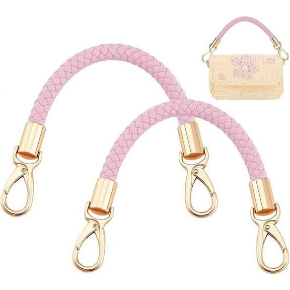 Purse Straps Leather Bag Handles Short Handbag Strap for Underarm Bag Shoulder Bag Tote Crochet Bag