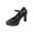 Black, variant on Quaouag Women's Closed Toe Ankle Buckle Strap Chunky Block Heel Mary Jane Shoes Vintage Round Toe Mary Jane Dress Pumps