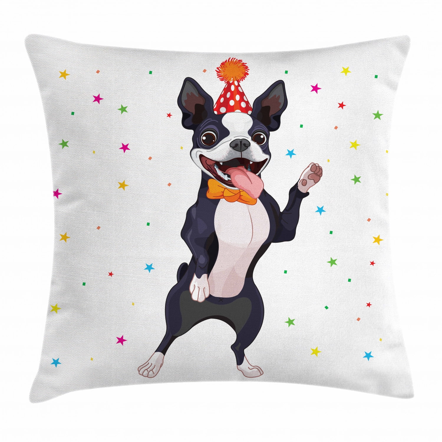 Multicolor Boston Terrier and Coffee Lovers Boston Terrier Dog Mom Dad I Just Want Hand Drink Coffee Throw Pillow 18x18 