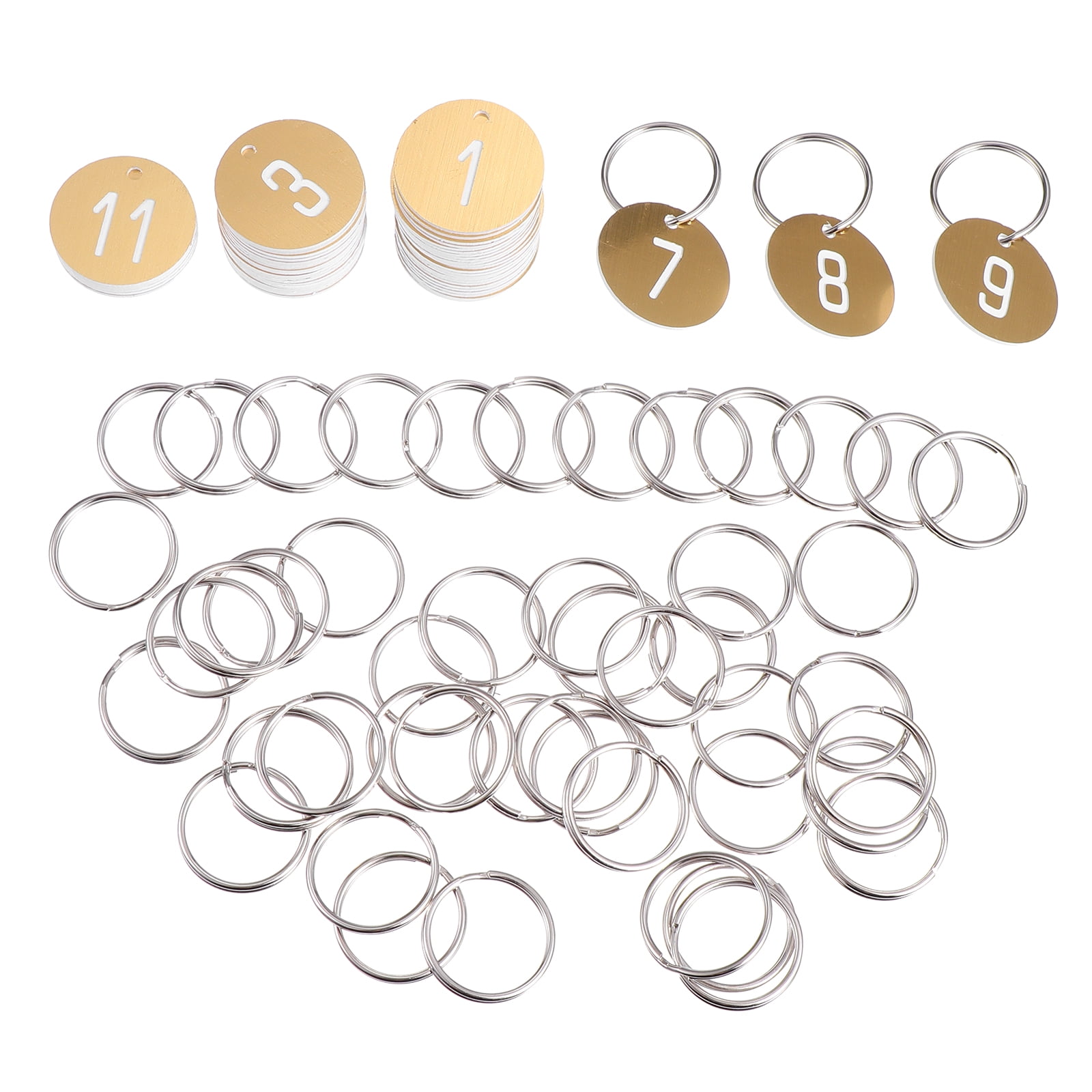 Raindrops 150 pcs  Engraved Plastic Number Tags Key Tags with Rings for Hotel Shop Use