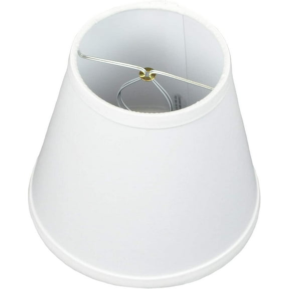 5" Top by 8" Bottom by 7" Slant Height Fabric Barrel Lampshade Clip-On Attachment (White)