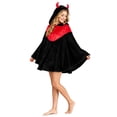 thumbnail image 3 of Wearable Halloween Blanket Hoodie Devil Bat Hooded Halloween Cape Flannel Halloween Cloak for Women Halloween Party Cozy Loungewear, 3 of 7