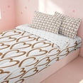 thumbnail image 2 of Erosebridal Lovely Hearts Zipper Twin Comforter Sets with Fitted Sheet and 2 Pillowcases, Love Theme Zipper Bedding Set, Reversible, Warm Brown, Reversible, 2 of 7