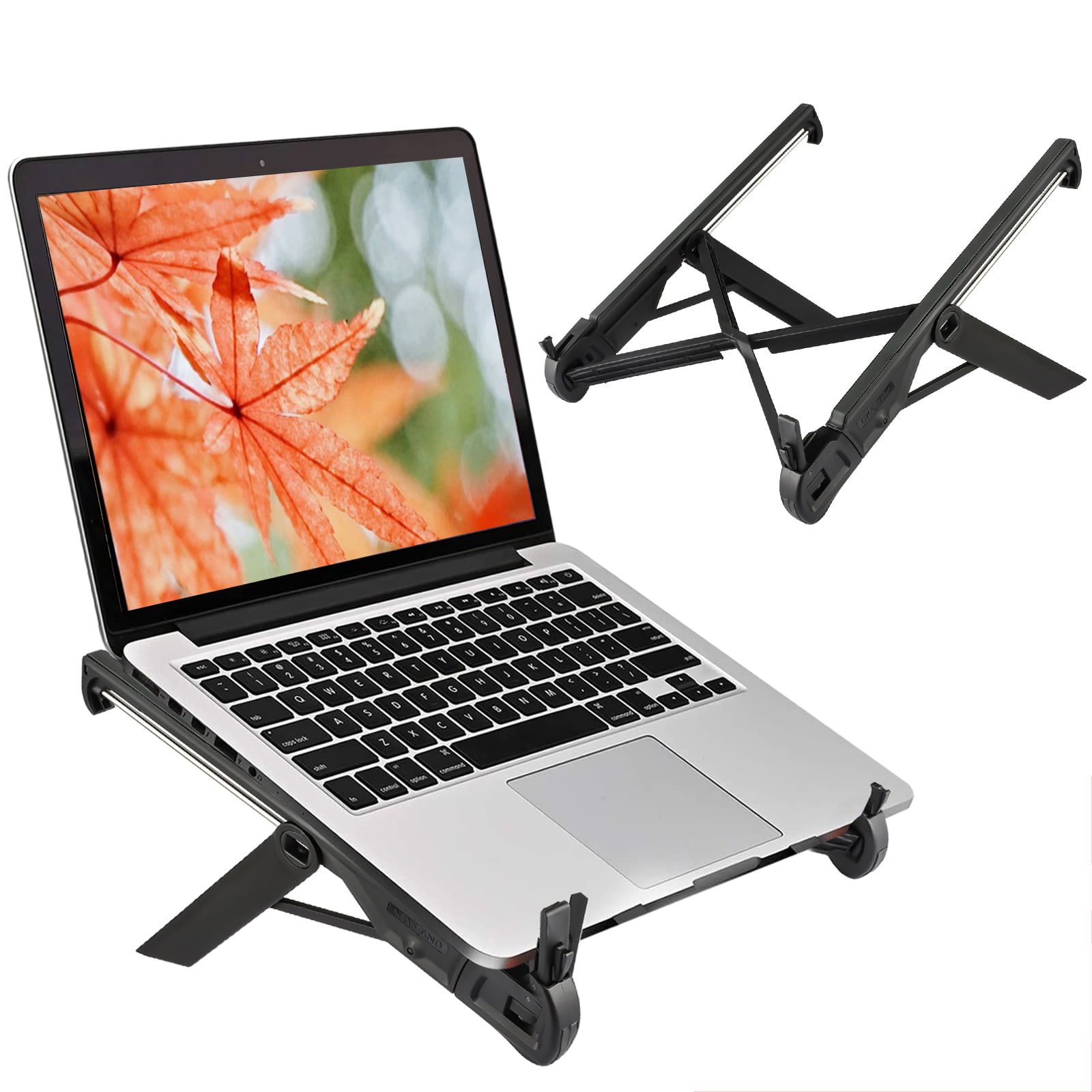 Support up to 17 inches Adjustable Laptop Stand for Desk Portable Ventilated Desktop Computer Laptop Holder Riser for Foldable Notebook Stand Pink 