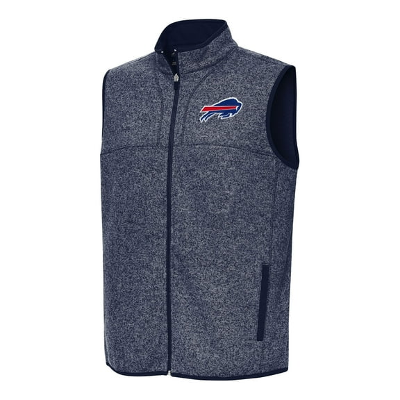 Men's Antigua  Heather Navy Buffalo Bills Fortune Full-Zip Vest