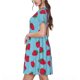 thumbnail image 2 of Easygdp Strawberries para Vestido Transpirable de Mujer, Vestido Suelto de Manga Corta con Pliegues y Bolsillos para el Verano, 2 of 6