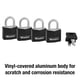 thumbnail image 3 of Candado con llave Padlock Master Lock 131Q, negro, para exteriores, paquete de 4, 3 of 4