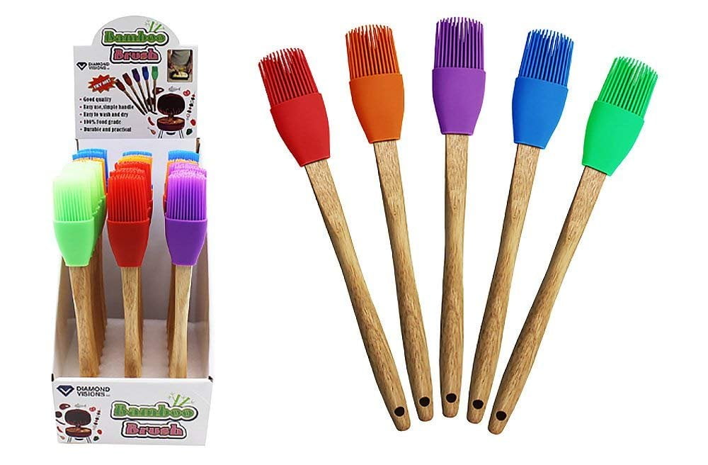 Diamond Visions 11-1839 Silicone Basting Brush with Bamboo Handle ...