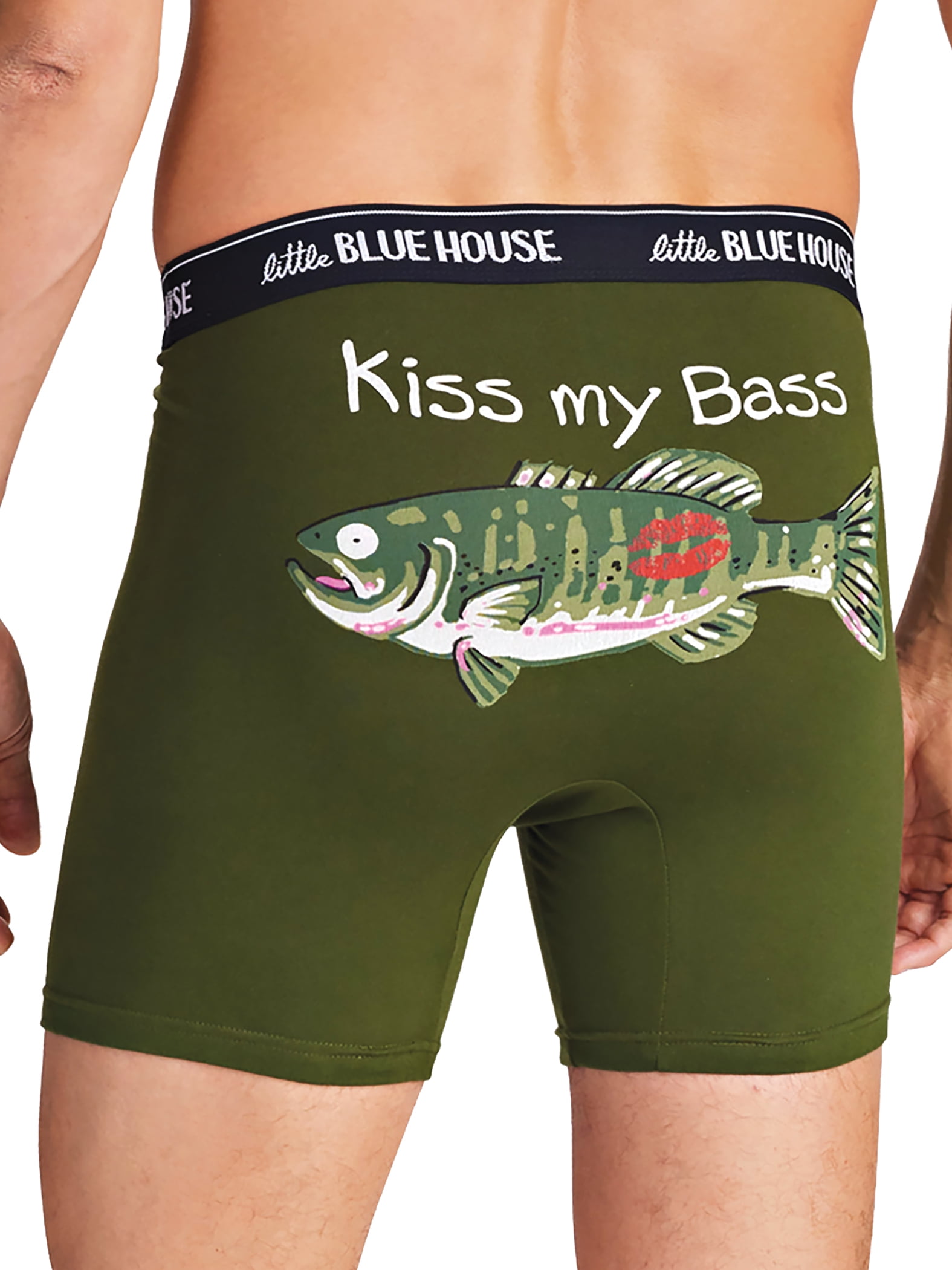 Collections Etc Little Blue House Kiss My Bass Fisherman Boxers