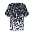 thumbnail image 5 of Summer Saving Wycnly Womens Blouses and Tops Dressy Plus Size Button up Lightweight Comfy Cold Shoulder Tshirts Summer Floral Print V-Neck Short Sleeve Cute Tees Tops Black s, 5 of 5