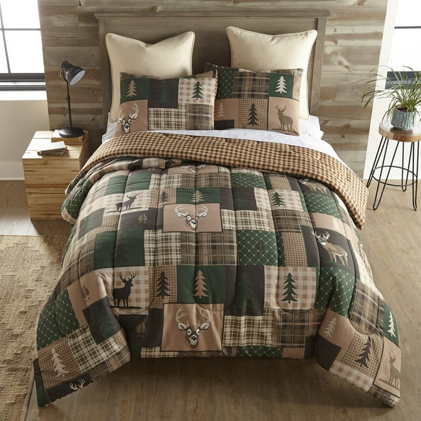 Green Forest 3PC Polyester King Comforter Set Lodge King Comforter and