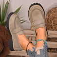 thumbnail image 2 of Xucatan Trendy Women's Chunky Sole Loafers with Suede Finish and Buckle Accent, Slip-On Comfort Shoes with Textured Rubber Outsole, Padded Footbed Lightweight Walking Shoes for Spring Gift, 2 of 9