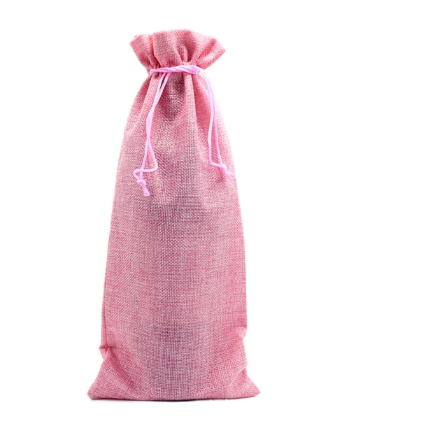 Ounissouiy Bolsa de almacenamiento de vino con cordón, organizador portátil de regalos de champán para fiestas, bolsa de lino para Hotel, restaurante, Almacenamiento y organización del hogar Rosa Ounissouiy HA080190-03