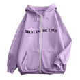 thumbnail image 6 of shqvo Jesus Loves You Hoodie Zip Up Hoodie Women Oversized Christian Sweatshirts Lightweight Long Sleeve Fleece Jacket with Pockets Preppy Clothes Light Purple, 6 of 6