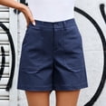 thumbnail image 5 of Bloomae Women Stretchy Shorts Trendy Solid Color Button Elastic High Waisted Short Pants Lightweight Summer Dressy Casual Chino Shorts with Pockets, 5 of 10