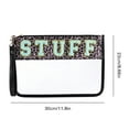 thumbnail image 3 of Bolsa De Maquillaje Bolso cosmético transparente con letras de chenilla de PVC Neceser estilo universitario (Estampado de leopardo) Sywqhk Cuidado Belleza, 3 of 7