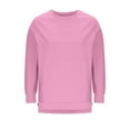 thumbnail image 3 of safuny Women's Oversized Sweatshirts with Side Slit Zipper Crewneck Long Sleeve Pullover Soft Tops Fall Clothes Pink _i M, 3 of 5