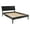 Black with Black, variant on Creative Co-Op Crawford Modern Solid Wood Bed with Woven Cane Headboard, White, Queen
