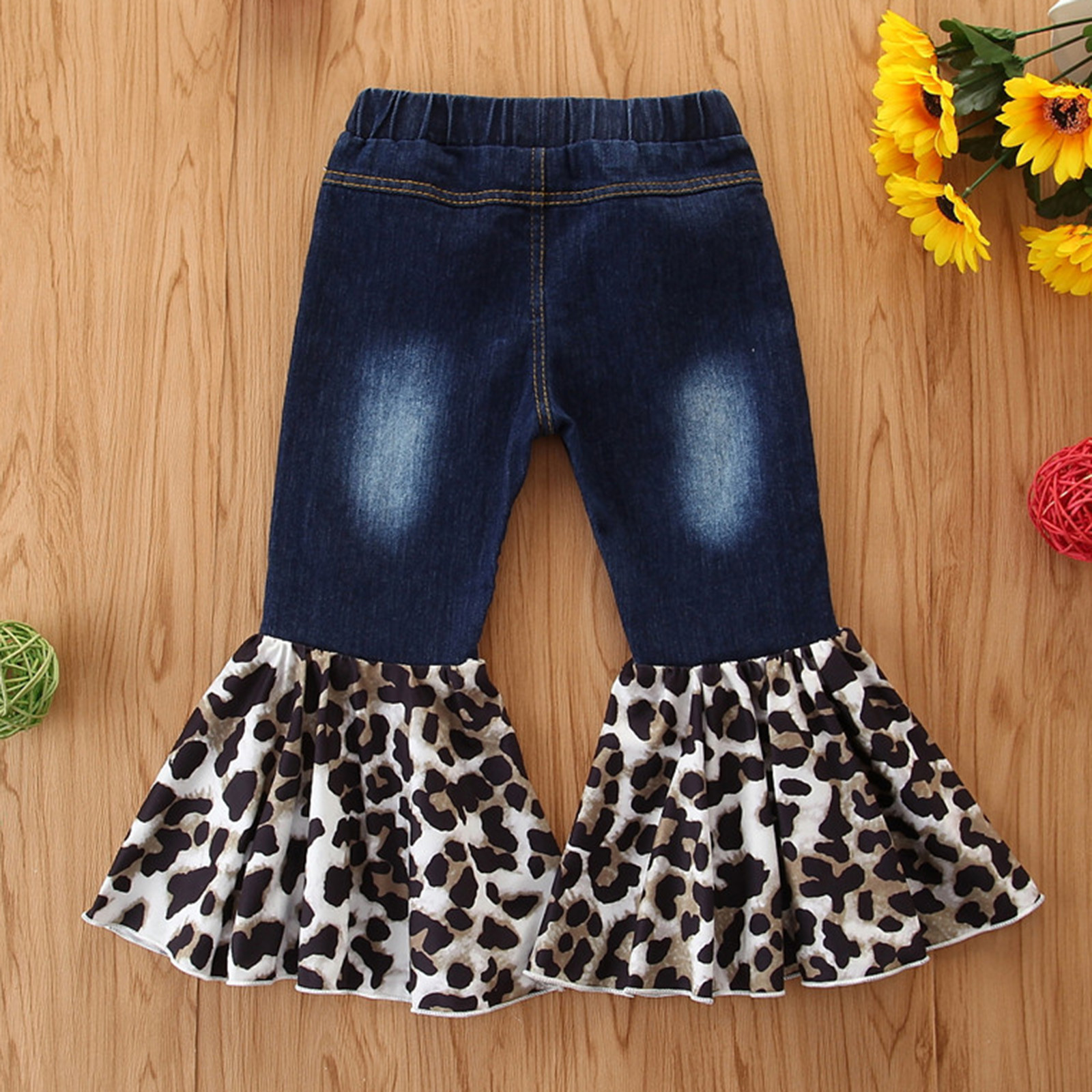 Baby Children Denim Kids Pants Toddler Jeans Tassel Trousers Clothes Girls Pants Girls Pants Girls Sweatpants Baby Girl Pants 9-12 Months Girls Mustache Leggings Girl Clothes Size 14-16 Loose - image 4 of 8