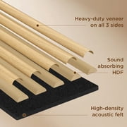 MuroPanel 47x24 Half-Round Acoustic Wood Slat Wall Panels 4-Pack, Fluted 3D Decor, Natural