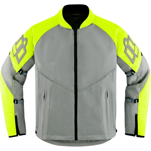 Icon Mesh AF CE Mens Textile Motorcycle Jacket Hi-Vis SM