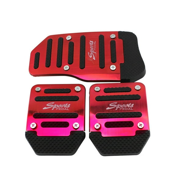 Automobile Anti-skid Foot Pedal Manual / Auto Gear Accelerator Brake Pedal Cover Treadle Set Universal Application Manual - Red