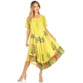 thumbnail image 5 of Sakkas Kai Palm Tree Caftan Tank Dress / Cover Up - Avocado - One Size Regular, 5 of 6
