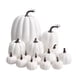 thumbnail image 4 of 14 calabazas artificiales para Halloween, manualidades de varios tamaños, decoración del hogar de temporada. Blanco, 4 of 9