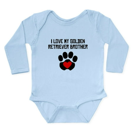 

CafePress - I Love My Golden Retriever Brother Body Suit - Long Sleeve Cotton Baby Bodysuit